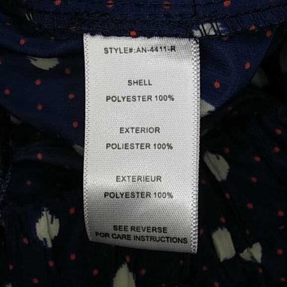 Navy Polka Dot Skort Oversized Pockets Elastic Waistband by Aryn K Size XS - Picture 11 of 15